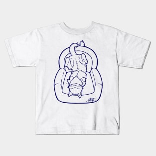 Cute Couch Potato Cat Illustration Kids T-Shirt